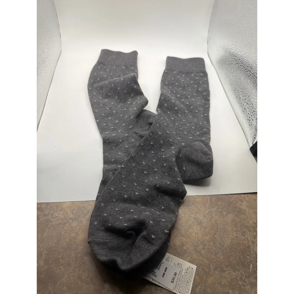 Banana Republic Womens Gray Micro Dot Cotton Blend Crew Socks One Size NWT